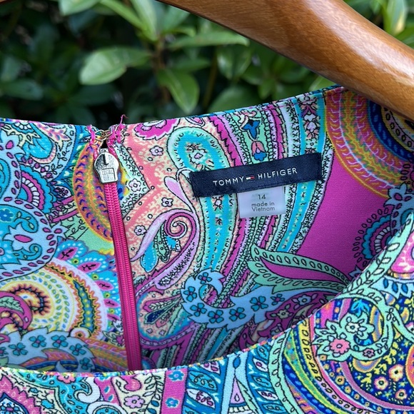 🕵️Host Pick🕵️Tommy Hilfiger pastel paisley print short sleeve tunic Size 14 - Picture 4 of 6